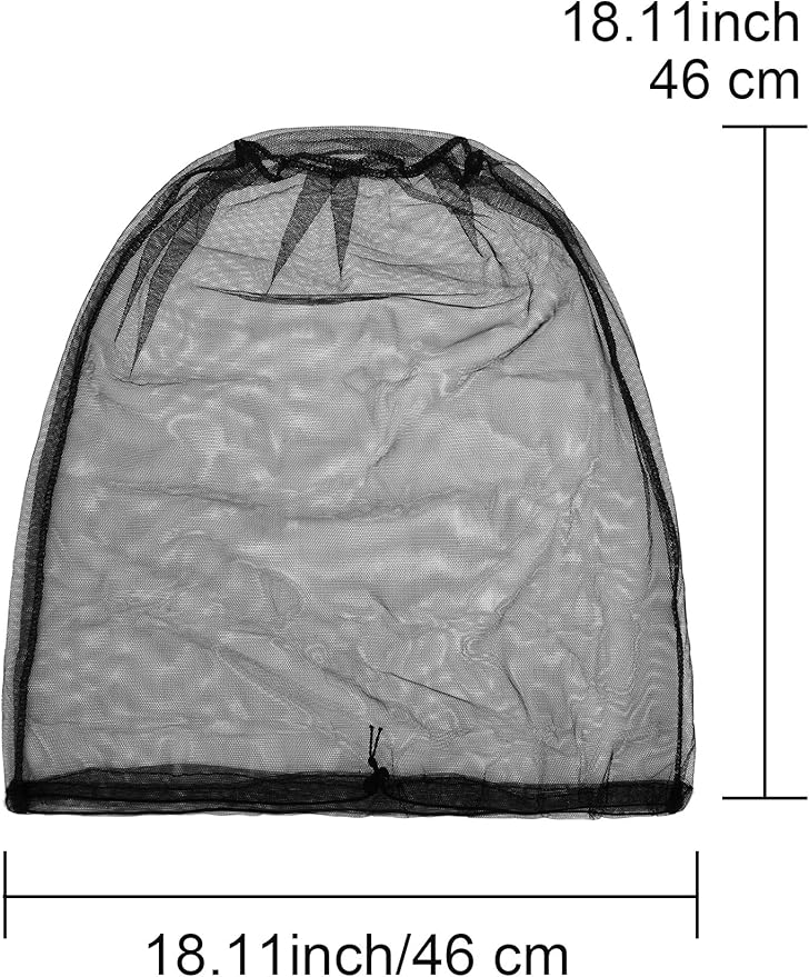 HESTYA 4 Pack Mosquito Head Net Face Mesh Protecting Net for Outdoor Hiking Camping Climbing Mosquito Fly Insects Preventing(Black)