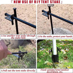 8 Pack Tent Stakes Heavy Duty Metal Tent Pegs for Camping Steel Tent Stakes 16 inch Unbreakable and Inflexible