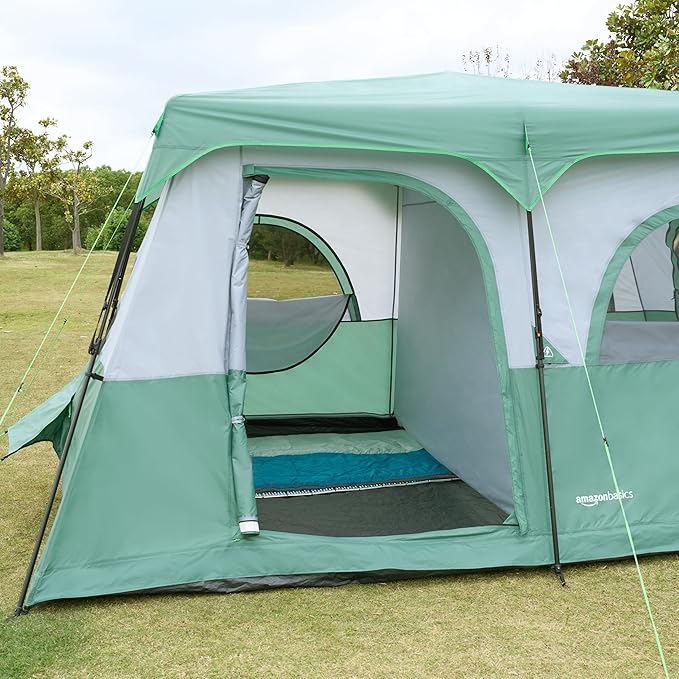 Amazon Basics Instant Camping Tent with Rainfly, Weather-Resistant, Quick Setup