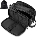 Elviros Toiletry Bag for Men, Large Travel Shaving Dopp Kit Water-resistant Bathroom Toiletries Organizer PU Leather Cosmetic Bags Fathers Day Gift(Medium, Black)