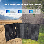 30W Portable Solar Panel, Foldable Solar Panel Charger with QC3.0 USB-A USB-C & DC Output for Phone/Power Bank/iPad/Power Station, IP65 Waterproof for Camping Backpacking Hiking RV Blackout