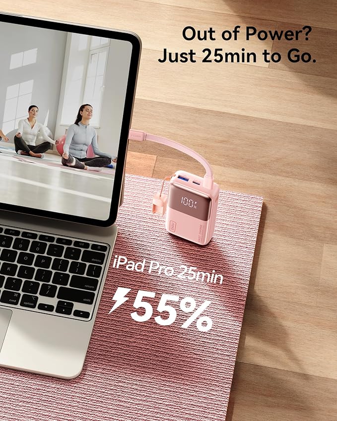 INIU Pocket Size Portable Charger, Ultra Small 10000mAh 45W PD Power Bank, USB C in&Out Fast Charging Battery Pack, Travel Essentials Powerbank for iPhone 17 16 15 14 Pro Air, iPad, Samsung S24 etc