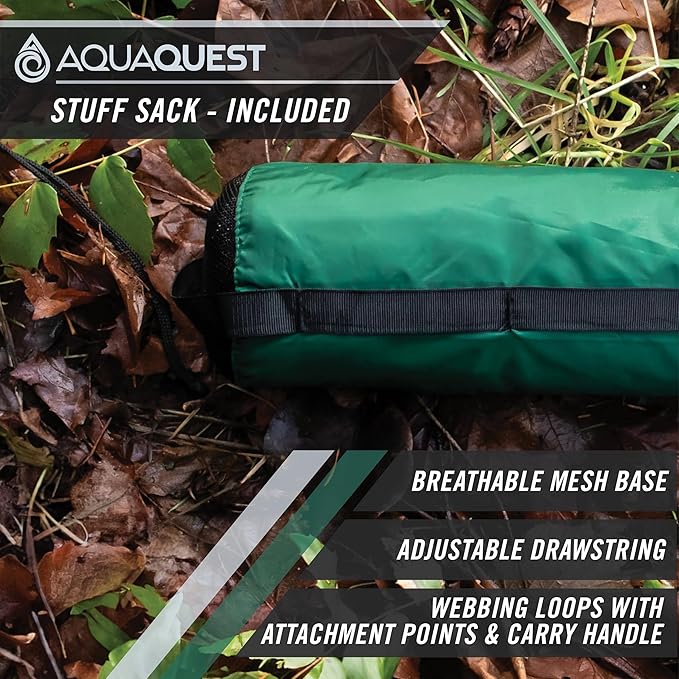 AquaQuest Guide Tarp – Ultralight Waterproof (5,000 mm) Seam-Taped 40D Ripstop Rain Fly for Backpacking, Stealth Camping & Thru-Hiking