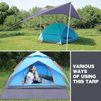 REDCAMP Waterproof Camping Tarp, 4 in 1 Multifunctional Tent Footprint for Camping, Hiking, Backpacking, Lightweight and Compact (150" X138")