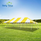 Party Tents Direct 20'x40' Weekender Canopy Pole Tent - Easy Up Canopy Tent with 160 Person Capacity - Outdoor Canopies for Parties, Weddings, & Events (Yellow/White Top)