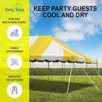 Party Tents Direct 20'x40' Weekender Canopy Pole Tent - Easy Up Canopy Tent with 160 Person Capacity - Outdoor Canopies for Parties, Weddings, & Events (Yellow/White Top)