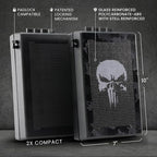 STOPBOX Gun Safe Alternative - Tactical Handgun Storage, Instant Access Portable Gun Case, TSA Compliant Gun Lock Box for Quick Handgun Access| SKULL CAMO + BLACK (2 Pack) | Compact Only