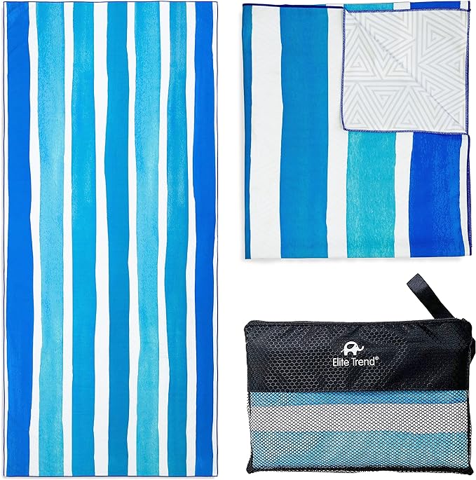 Quick Dry Towel Extra Large 78x35 Inch - Microfiber Beach Towel - Perfect for Beach, Travel, Swimming, Pool, Yoga, Hiking, Camping - Lightweight, Fast Drying, Compact for Adults (Maldives)
