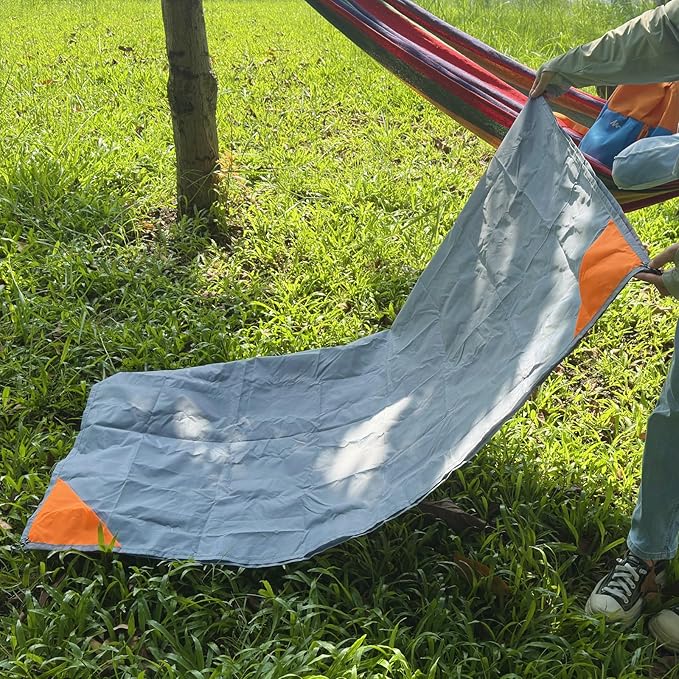 Pocket Beach Blanket Small Foldable Picnic Mat Portable Lightweight Camping Tarp Tent Blankets Washable Rug Quick Dry Compact Beach Mats Hiking Outdoor Essentials (Gray/Blue 55"*59" / 4.59ft×4.92ft)