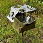 Ruck & River Camping Table - Compact and Lightweight 8"x8" Aluminum Top with Cup Holders, Adjustable Height, Easy to Assemble, Portable Outdoor Table for Camping, Hiking, Fishing, Beach, Hammock