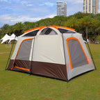 KTT Large Tent 6-12 Person,Family Cabin Tents,Straight Wall,3 Doors and 3 Windows with Mesh,Waterproof,Big Tent for Outdoor,Picnic,Camping,Family,Friends Gathering.