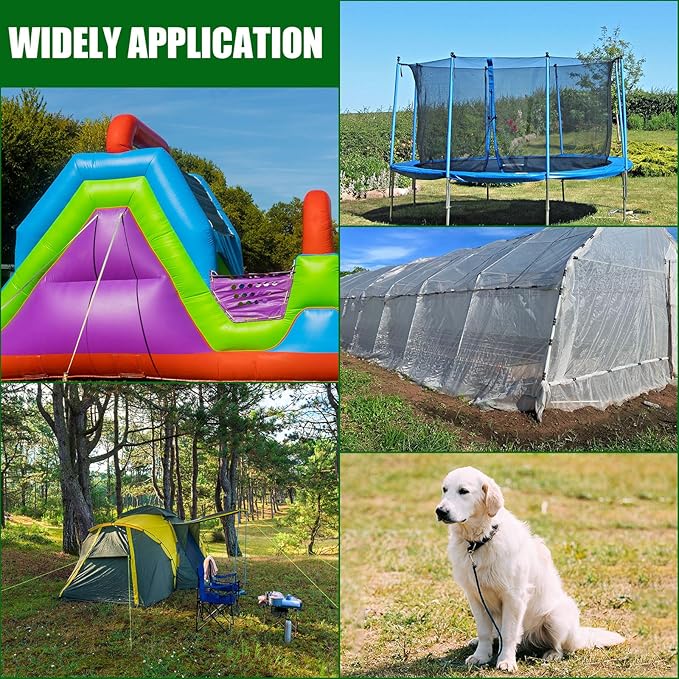 Lasnten 3 Pcs 30 Inch Heavy Duty Ground Anchor Spiral Blade Earth Anchor Kit Metal Anchor Hook Beach Sand Stakes Camping for Securing Animals, Shelters, Tents, Canopies (Red)