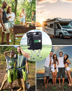 UPWOIGH 5 Gallon Water Jug with Spigot and Folding Stool – Leak-Proof, BPA-Free Portable Black Water Container with Stand, Large Outdoor Storage Tank for Camping, Hiking, RV, Travel, and Emergency Use