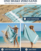 LANE LINEN Beach Towel - Beach Towels Oversized, Pre-Washed Large Beach Towels, Sandless Beach Towel, Quick Dry Travel Towel, Large Pool Towels, 39"x71" - Hunter Green