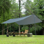 FREE SOLDIER Camping Tarp Waterproof Portable Multifunctional Outdoor Traveling Awning Backpacking Shelter Rain Tarp (Blue Gray 10×10.5ft)