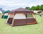 KTT Instant Tent 6 Person(B),Large Family Cabin Tents,Automatic Tent Build Quickly in 60S,2 Rooms,2 Top Windows,3 Doors and 3 Windows with Mesh,Waterproof,Big Tents for Outdoor,Picnic,Camping.