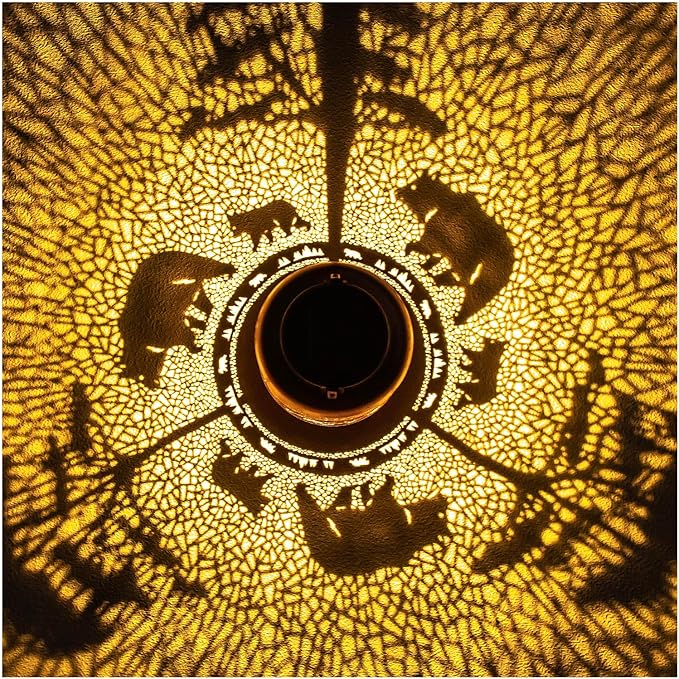 Bear Solar Lanterns Outdoor Waterproof,Hanging Solar Lights Bear Gifts for Women Men Metal LED Decorative Light for Yard,Patio,Lawn,Tabletop,Pathway,Landscape,Garden Decor