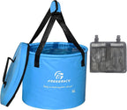 Premium Collapsible Bucket by Freegrace - Compact Portable Folding Water Container - Lightweight & Durable - Includes Handy Tool Mesh Pocket