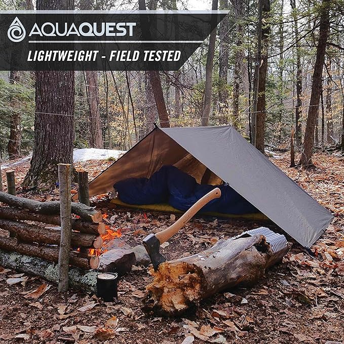 AquaQuest Defender Tarp – Heavy-Duty Waterproof (20,000 mm) Seam-Taped Rain Fly for Camping, Bushcraft & Survival