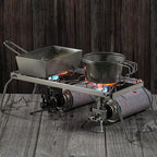 CAMPINGMOON Portable Folding Camping Campfire Grill over Fire Split Stoves 304 Stainless Steel (13.8’’L (MS-1111))