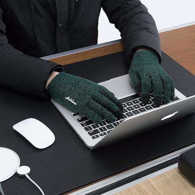 Achiou Winter Gloves, Glove for Men Women, Upgraded Touch Screen Texting Warm Running with Thermal Soft Knit Lining