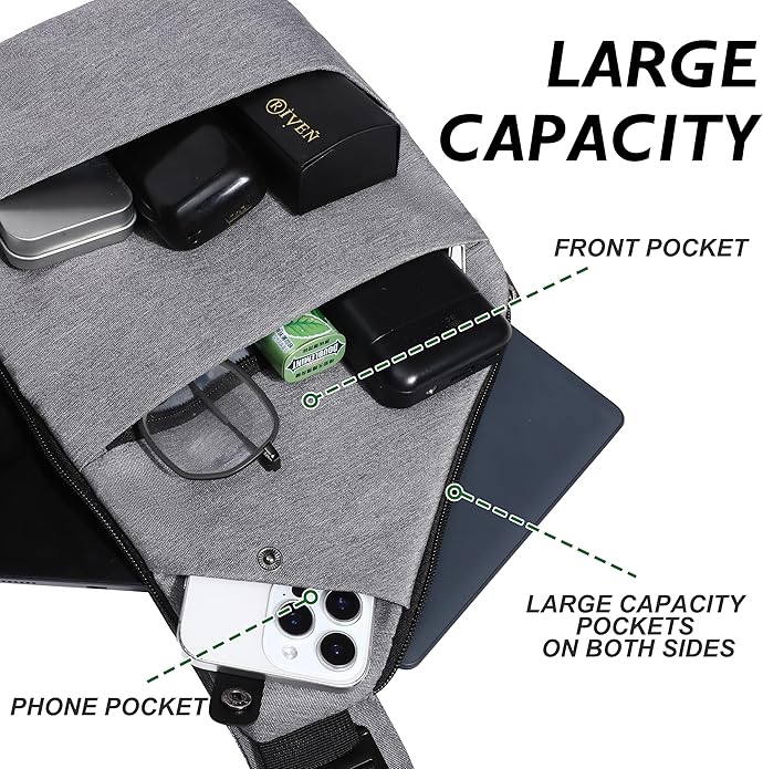 Anti Theft Crossbody Travel Bags for Women Men Cross Body Slim Sling Handbags with S Hook Antitheft