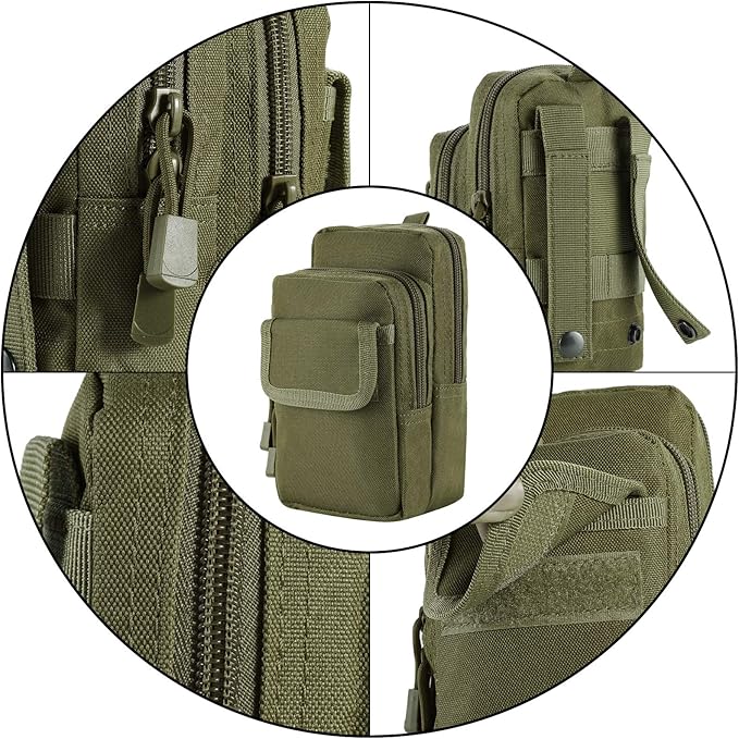2 Pack Molle Pouches - Tactical Compact Water-Resistant EDC Pouch Bag Small Utility Pouch
