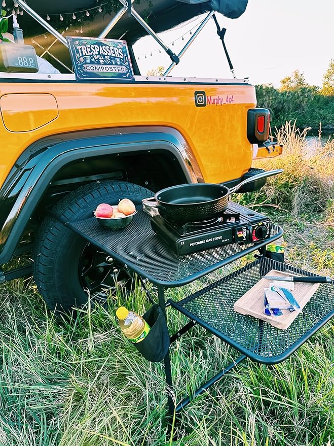 Nice C Tailgate Table, Car Desk, Tailgate Table, Car Camping, Camping Tables, Overlanding Gear, Vehicle Tables, Adjustable Height & Length, Lightweight