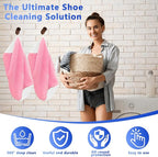 2Pcs Reusable Shoe Washing Machine Bag for Washer and Dryer:Free Up Hands, Prevent Deformation,shoe bag with Zipper Protection Design, Use for all Shoes,Sports Shoes