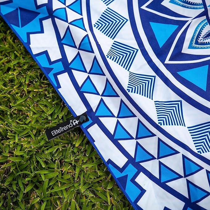 Elite Trend Microfiber Beach Towel for Adults with Bag - Extra Large 78x35 inch Lightweight Sand Free Quick Dry Towel for Travel, Swimming, Yoga, Camping (Blue Angel)