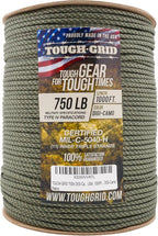 TOUGH-GRID Paracord Rope 750 lbs Nylon Parachute Cord, Made in USA Survival Kit, Outdoor Adventures, Camping, Tactical Gear & Emergency Supplies, Military Type IV Mil-Spec