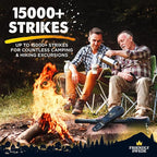 The Friendly Swede Ferro Rod Fire Starter Tool 2-Pack — Flint and Steel Fire Starter Survival Tool with Long Ferro Rod; Weatherproof Firestarter for Camping, Hiking & BBQs; Ergonomic Handle; Easy Grip