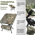 MARCHWAY Lightweight Folding Camping Chair with Spring Lock, Stable Compact Portable for Outdoor Camp, Travel, Beach, Picnic, Festival, Hiking, Backpacking (Lowback Camo)