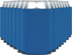 Blank Beer Can Coolers Sleeves (14-Pack) Soft Insulated Beer Can Cooler Sleeves - HTV Friendly Plain Can Sleeves for Soda, Beer Cans & Bottles - Blanks for Vinyl Projects & Wedding Favors (Blue)