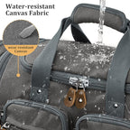 Gonex Canvas Duffle Bag for Travel, Expandable Water Resistant 60L Carry on Duffel Overnight Weekender Gym Bag with Wet Dry Separation Pocket & Suitcase Handle Sleeve, Grey