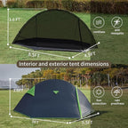 1 Person Backpacking Tent for Camping– Lightweight Double Layer Waterproof Camping Tent, Easy Setup Shell Tent for Hiking, Hunting, Motorcycle Trave, Grey