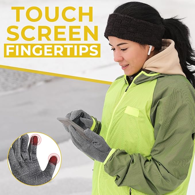 HANDLANDY Winter Running Gloves for Women & Men, Windproof Water-Resistant Thermal Touchscreen Liner Gloves for Cycling, Hiking, Driving, Freezer Work