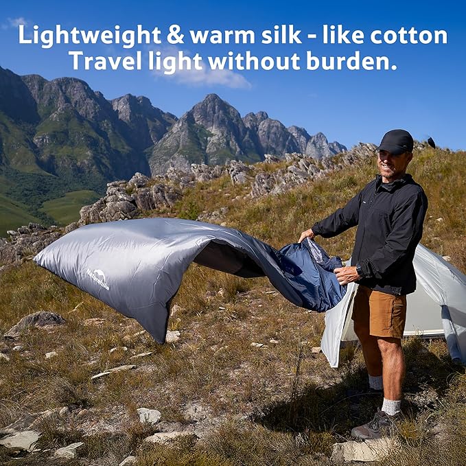 Naturehike Lightweight Compact Sleeping Bag, Envelope Ultralight Backpacking Sleeping Bag Portable, Waterproof, Comfort with Compression Sack for Cold&Warm, Camping, Traveling, Hiking