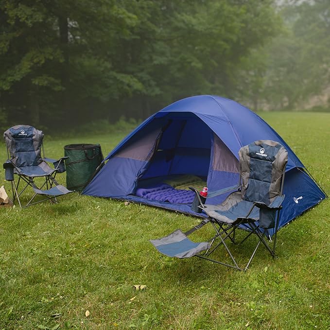 Person Camping Tent - Water-Resistant Family Tent for Camping with Removable Rain Fly, Storage Pocket, and Carrying Bag by Wakeman Outdoors