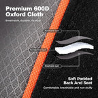 LET'S CAMP Folding Camping Chair Oversized Heavy Duty Padded Outdoor Chair with Cup Holder Storage and Cooler Bag, 450 LBS Weight Capacity, Thicken 600D Oxford