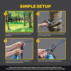 Durable Hammock 500 lb Capacity, Nylon Camping Hammock Chair - Double or Single Sizes w/Tree Straps and Attached Carry Bag - Portable for Travel/Backpacking/Beach/Backyard (Large, Khaki & Army Green)