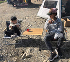 iClimb Ultralight Compact Camping Folding Table with Carry Bag (Nature - L)