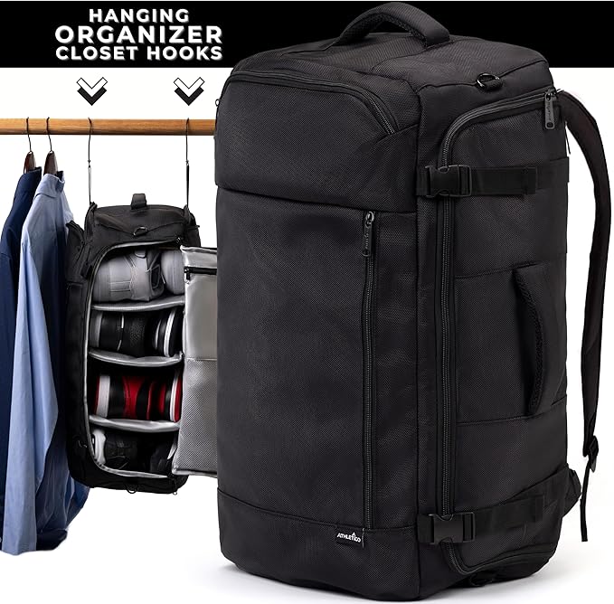 Athletico SneakerBox - Premium Sneaker Travel Duffel Bag/Backpack - For Shoes, Clothes, and Gym (Black)