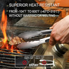 Anaeat Stainless Steel Locking Tong Set of 3 - Premium 7, 9 and 12 inch Kitchen Food Tongs with Non-Slip Silicone Tips and Grip for Serving, Cooking, Baking and BBQ - Heavy Duty & Heat Resistant