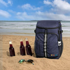 SUN CUBE Cooler Backpack 33 Can, Leakproof Insulated Backpack Cooler for Men Women, Camping Cooler Backpack for Beach Travel Hiking, Waterproof Lunch Backpack, Navy