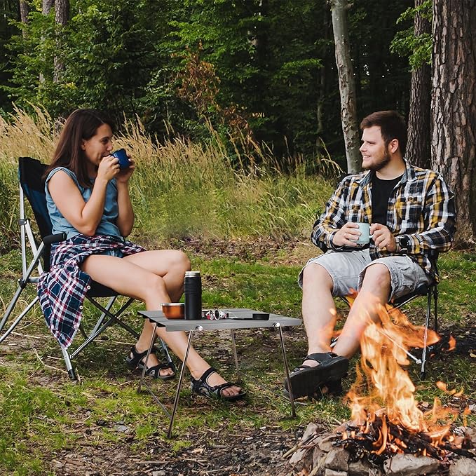 Night Cat Camping Table Folding: Small Portable Lightweight Table for Camp Outdoor Picnic Backpacking Aluminum