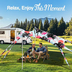 Rhino Valley Beach Tent Shade Canopy UPF50+ Protection, 8 Sandbags, 4 Stability Poles, Outdoor Sun Shelter Umbrella for Sand, Camping, Fishing Essentials