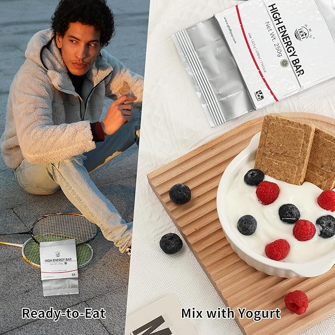 Emergency Food Ration Bars - Milk Flavor Compressed Biscuit Survival Tabs, 20 years Shelf Life Emergency Food Supplies, Food Rations Supply for Outdoor Camping Hiking Snowstorm,Tin Box 6 Count