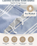 LANE LINEN Beach Towels 4 Pack Oversized - Turkish Towel Set, Pre-Washed Oversized Beach Towel, Quick Dry Beach Towels for Travel, Beach Towel Large, Sand Free Towel,39"x71" - Forever Blue