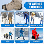 Ice Cleats Snow Traction Crampons for Shoes and Boots,11-Stud Ice Cleats Walking Traction Grips Anti-Slip Ice Snow Grippers Over Shoe for Women Men Walking on Snow and Ice